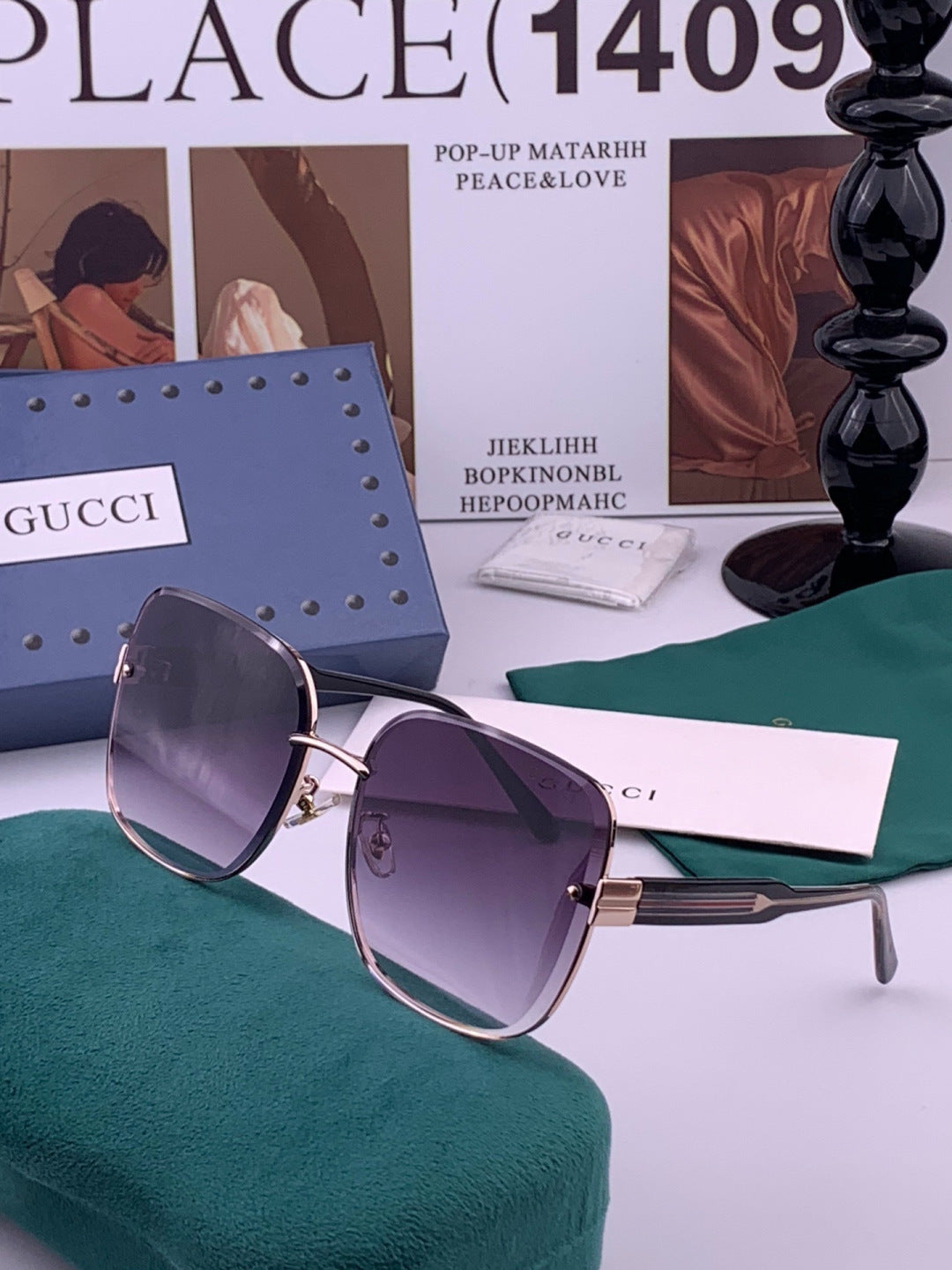 Gucci CH4628 Metal Fashion Red Lens Sunglasses for Men & Women - 381998 - detail image 2