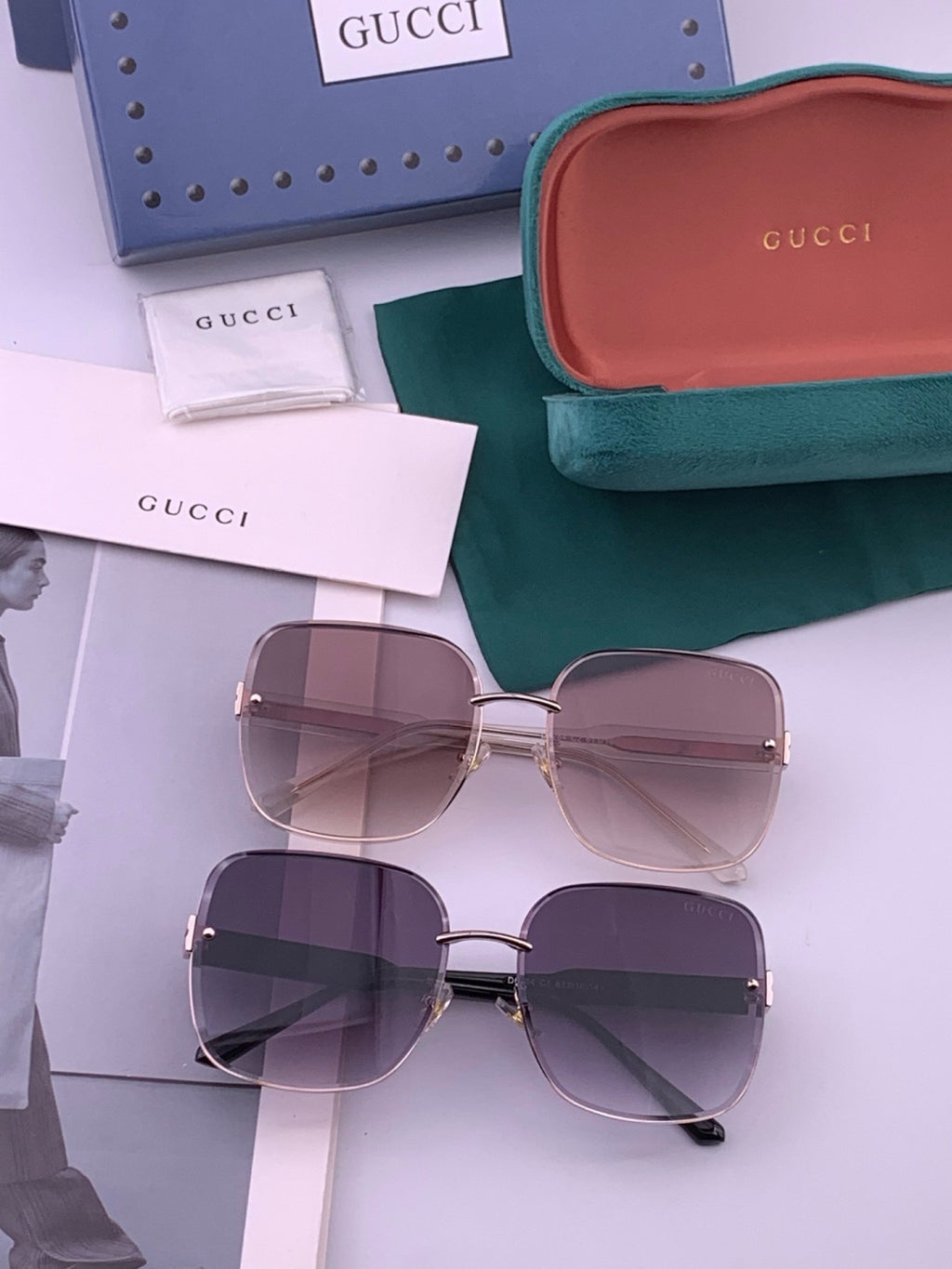 Gucci CH4628 Metal Fashion Red Lens Sunglasses for Men & Women - 381998 - detail image 7