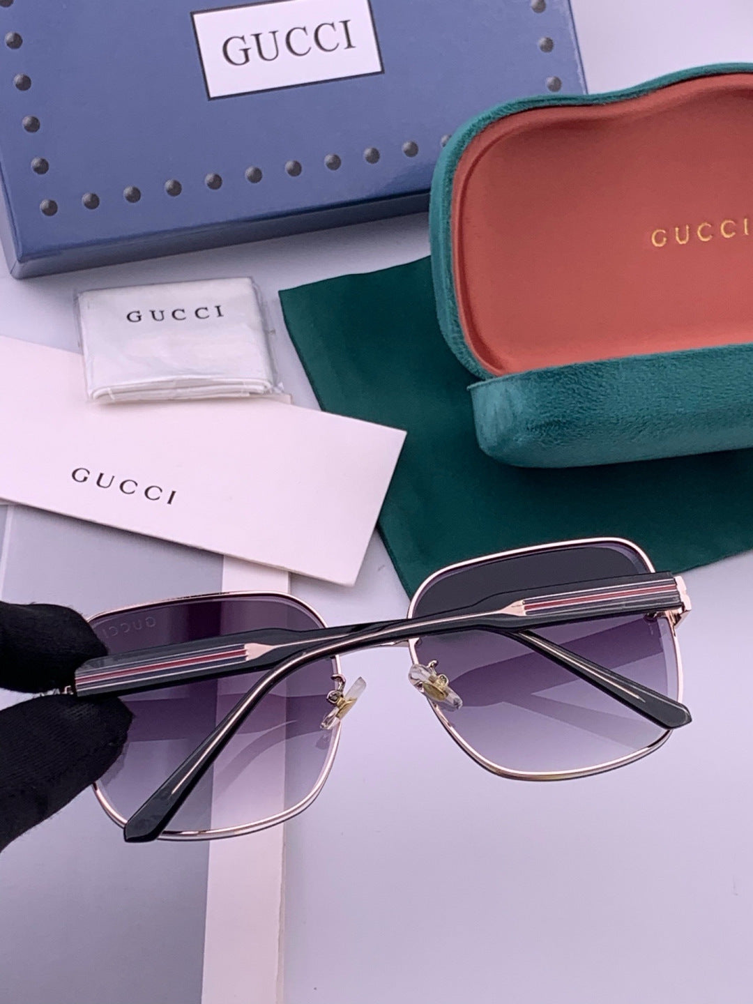 Gucci CH4628 Metal Fashion Red Lens Sunglasses for Men & Women - 381998 - detail image 4