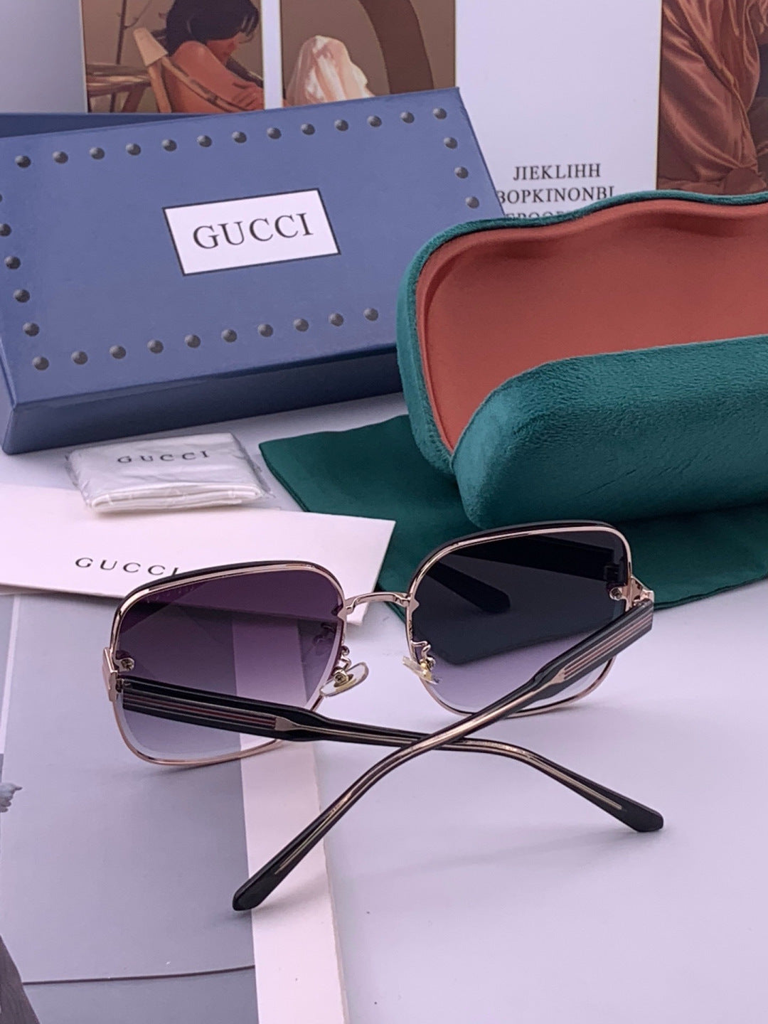 Gucci CH4628 Metal Fashion Red Lens Sunglasses for Men & Women - 381998 - detail image 5