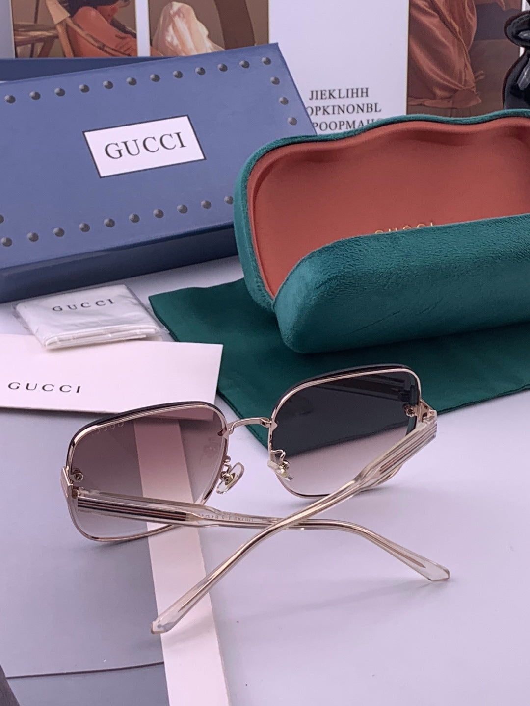 Gucci CH4628 Metal Fashion Brown Lens Sunglasses for Men & Women - detail image 6