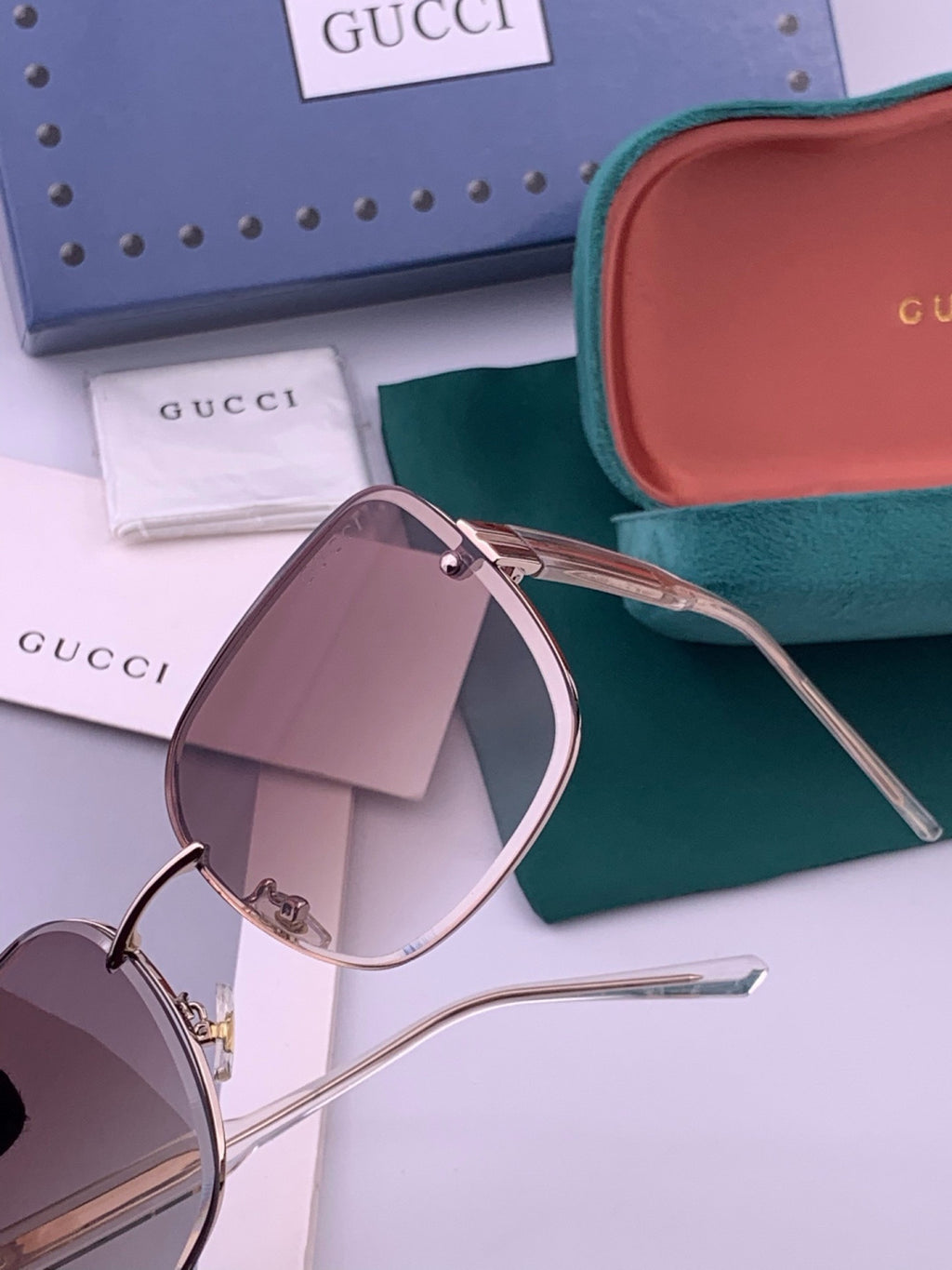 Gucci CH4628 Metal Fashion Brown Lens Sunglasses for Men & Women - detail image 3
