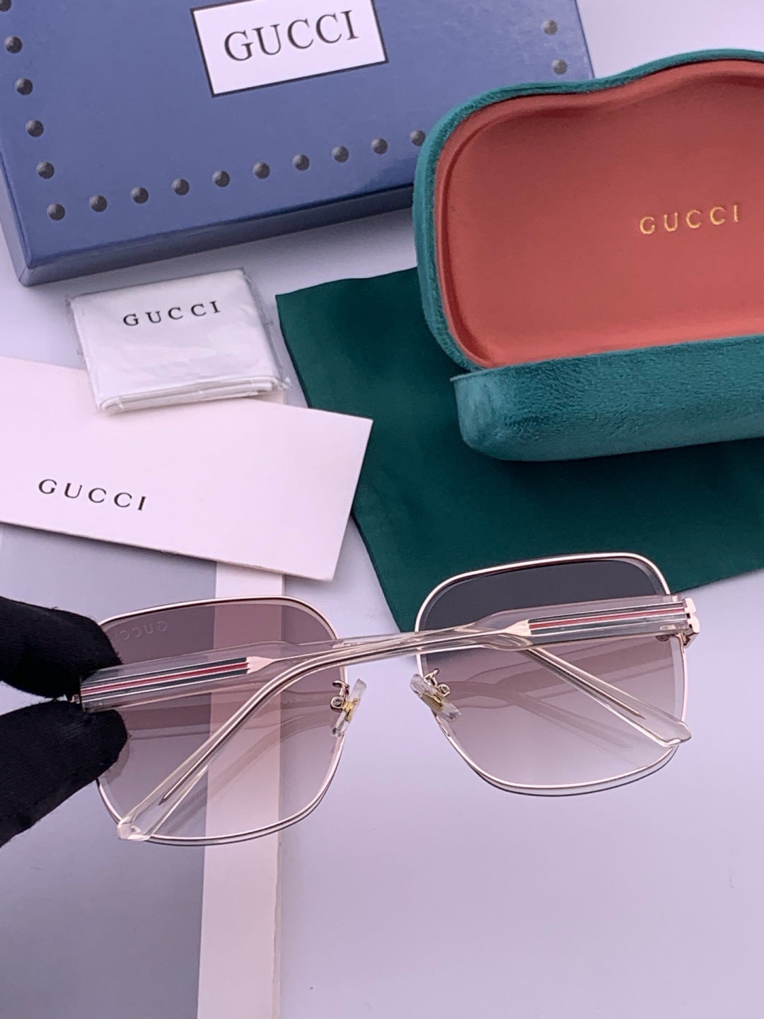 Gucci CH4628 Metal Fashion Brown Lens Sunglasses for Men & Women - detail image 4