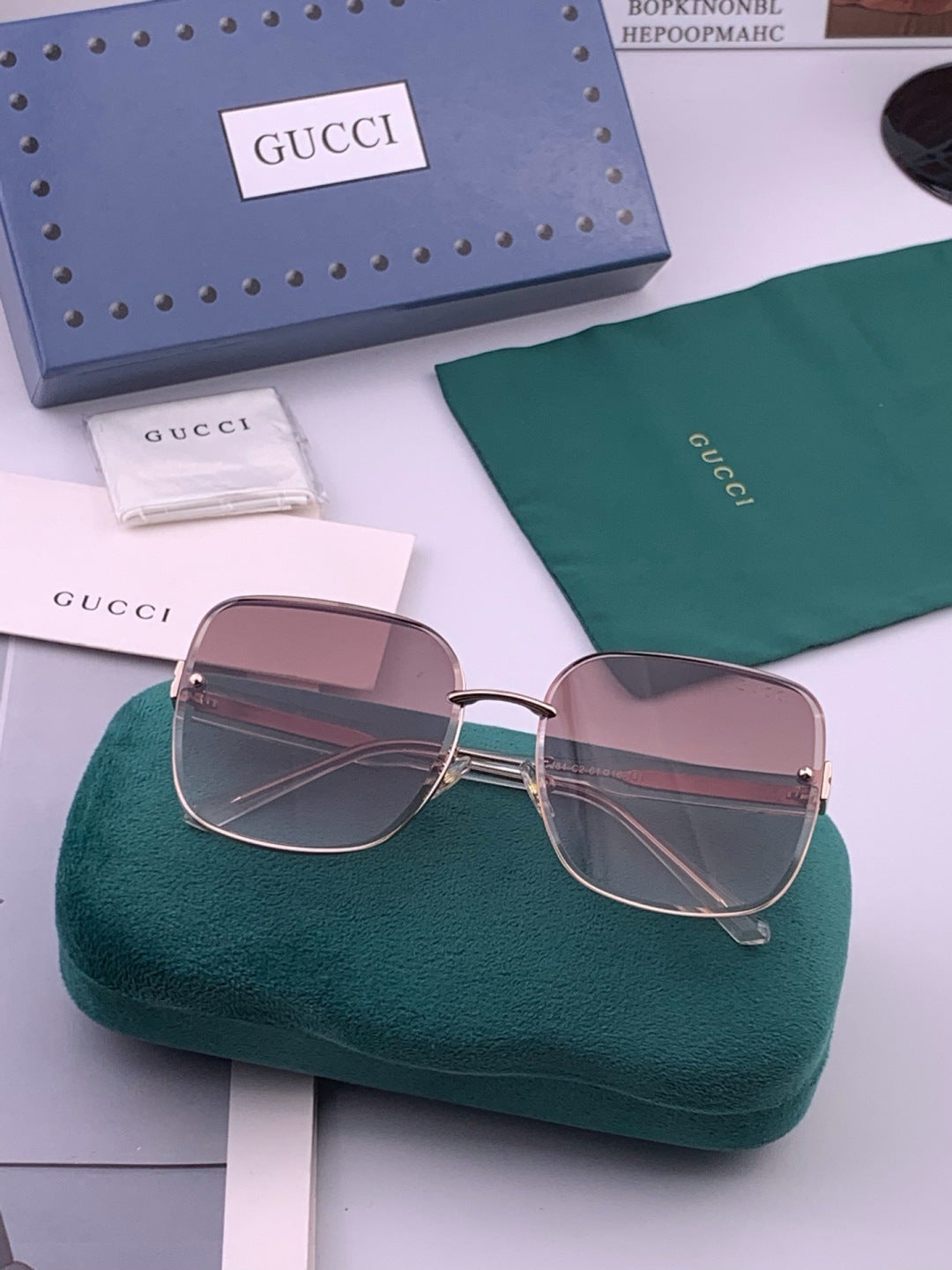 Gucci CH4628 Metal Fashion Brown Lens Sunglasses for Men & Women - detail image 7