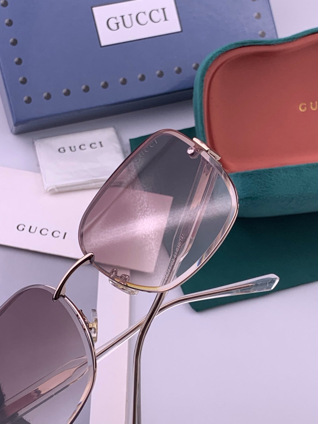 Gucci CH4628 Metal Fashion Brown Lens Sunglasses for Men & Women - detail image 5
