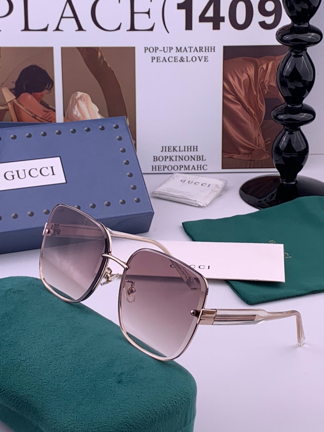 Gucci CH4628 Metal Fashion Brown Lens Sunglasses for Men & Women - detail image 2