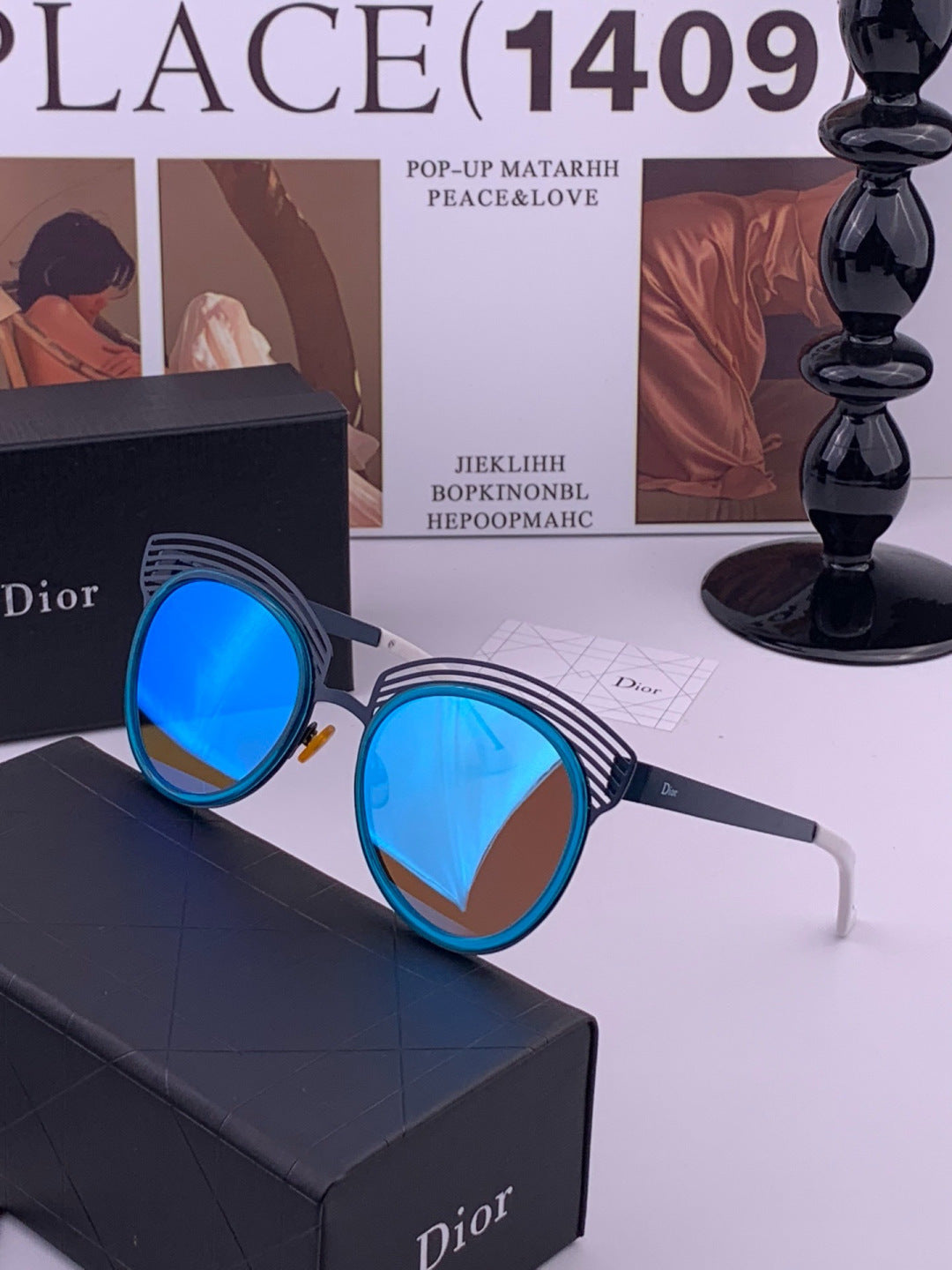 Dior CD11 Round Black Lens Sunglasses for Women - 382448