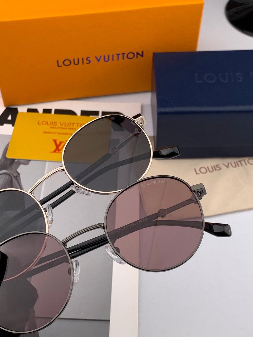 Louis Vuitton L3340 Polarized Aviator Orange Lens Sunglasses for Men - 381823 - detail image 6