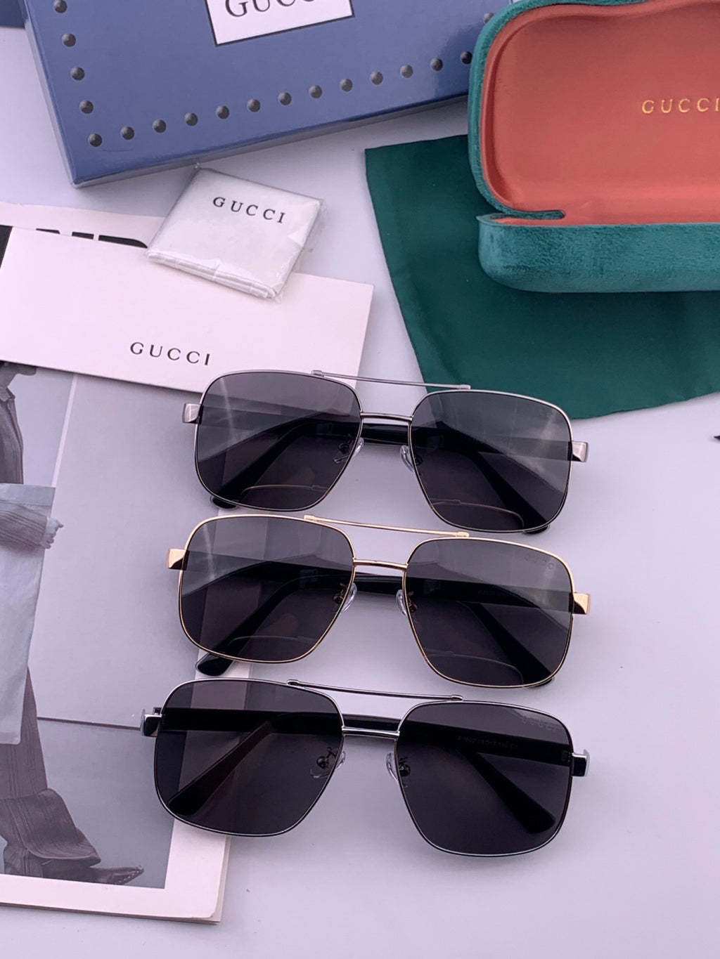 Gucci G2880 Polarized Aviator Black Lens Sunglasses for Men & Women - detail image 8
