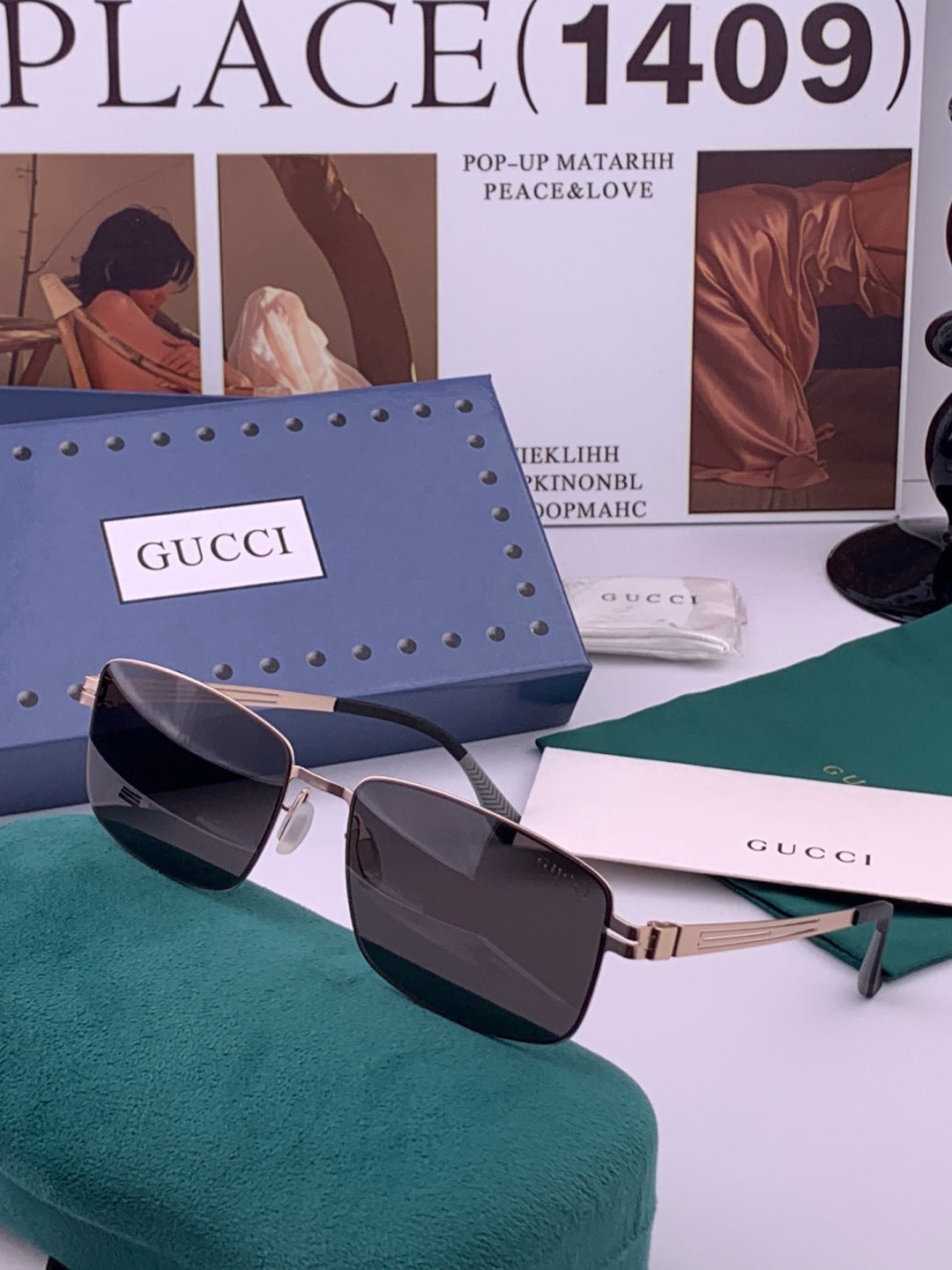 Gucci G4805 Polarized Aviator Black Lens Sunglasses for Men - 381971 - detail image 2