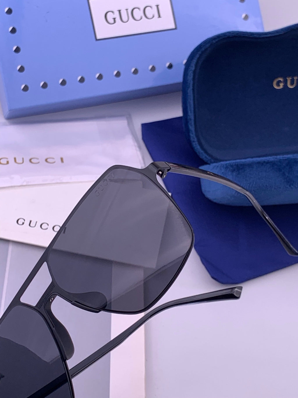 Gucci G11803 Polarized Aviator Orange Lens Sunglasses for Men - 381975 - detail image 3
