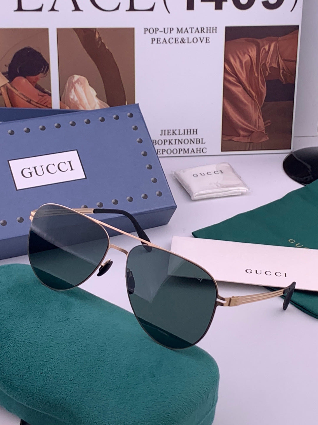 Gucci G1381 Fashion Gold Lens Sunglasses for Men & Women - 381985 - detail image 2