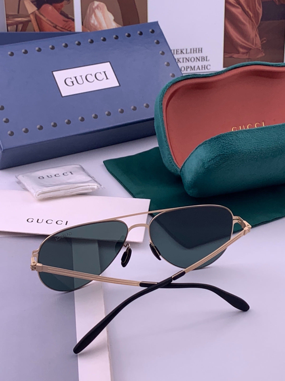 Gucci G1381 Fashion Gold Lens Sunglasses for Men & Women - 381985 - detail image 5