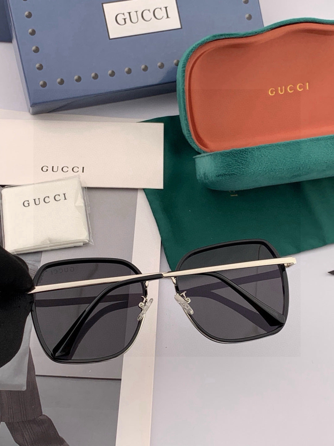 Gucci G3902 Polarized Square Gold Lens Sunglasses for Men & Women - 398411 - detail image 6