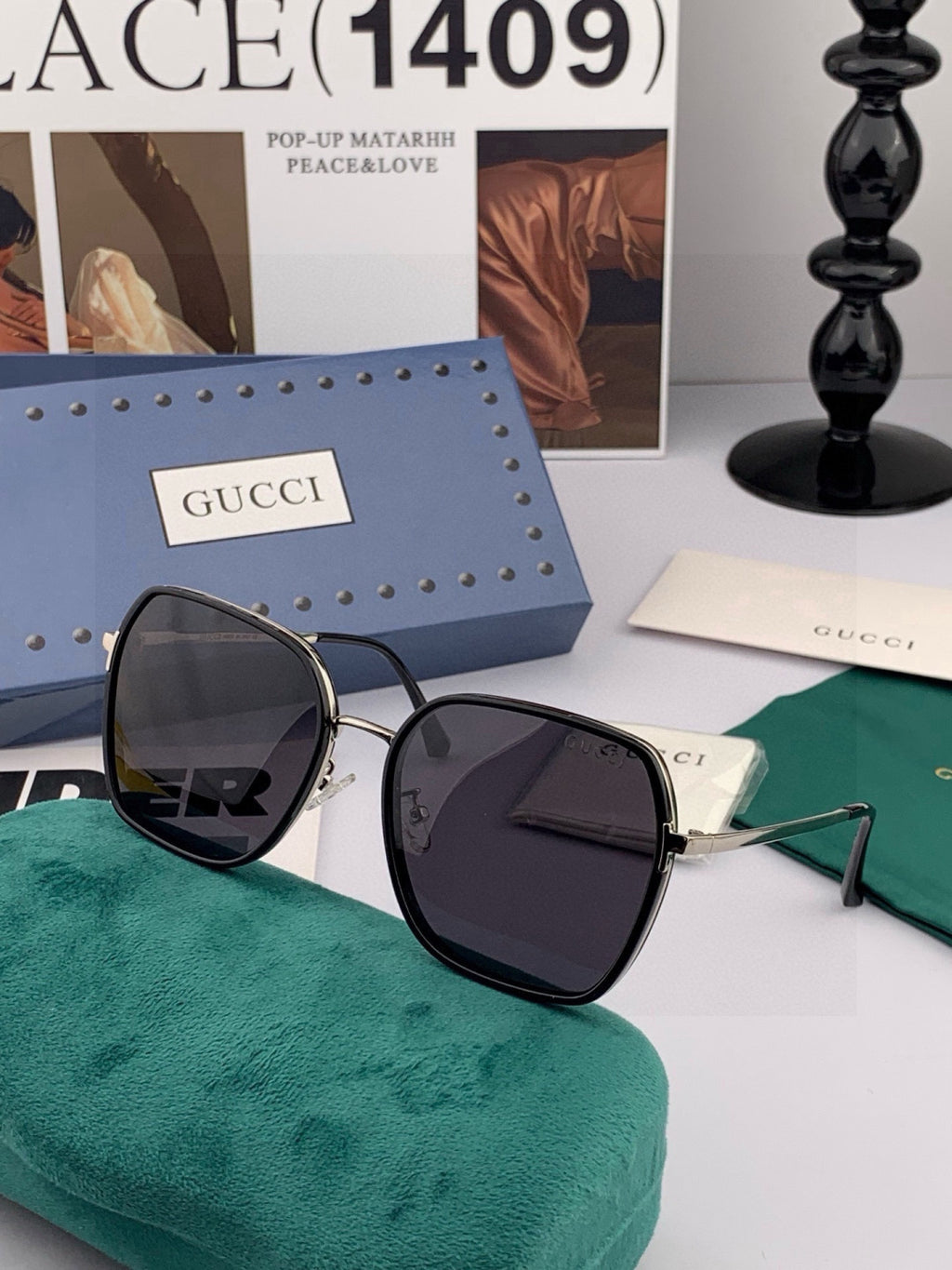 Gucci G3902 Polarized Square Gold Lens Sunglasses for Men & Women - 398411 - detail image 4