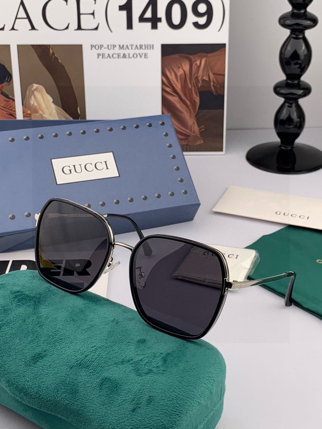 Gucci G3902 Polarized Square Gold Lens Sunglasses for Men & Women - 398411 - detail image 4