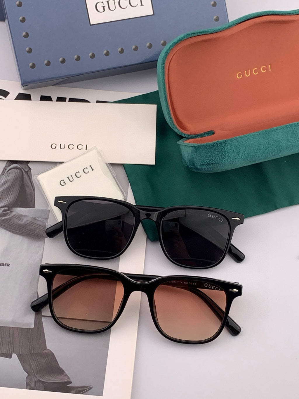 Gucci G3902 Polarized Square Gold Lens Sunglasses for Men & Women - 398412 - detail image 6