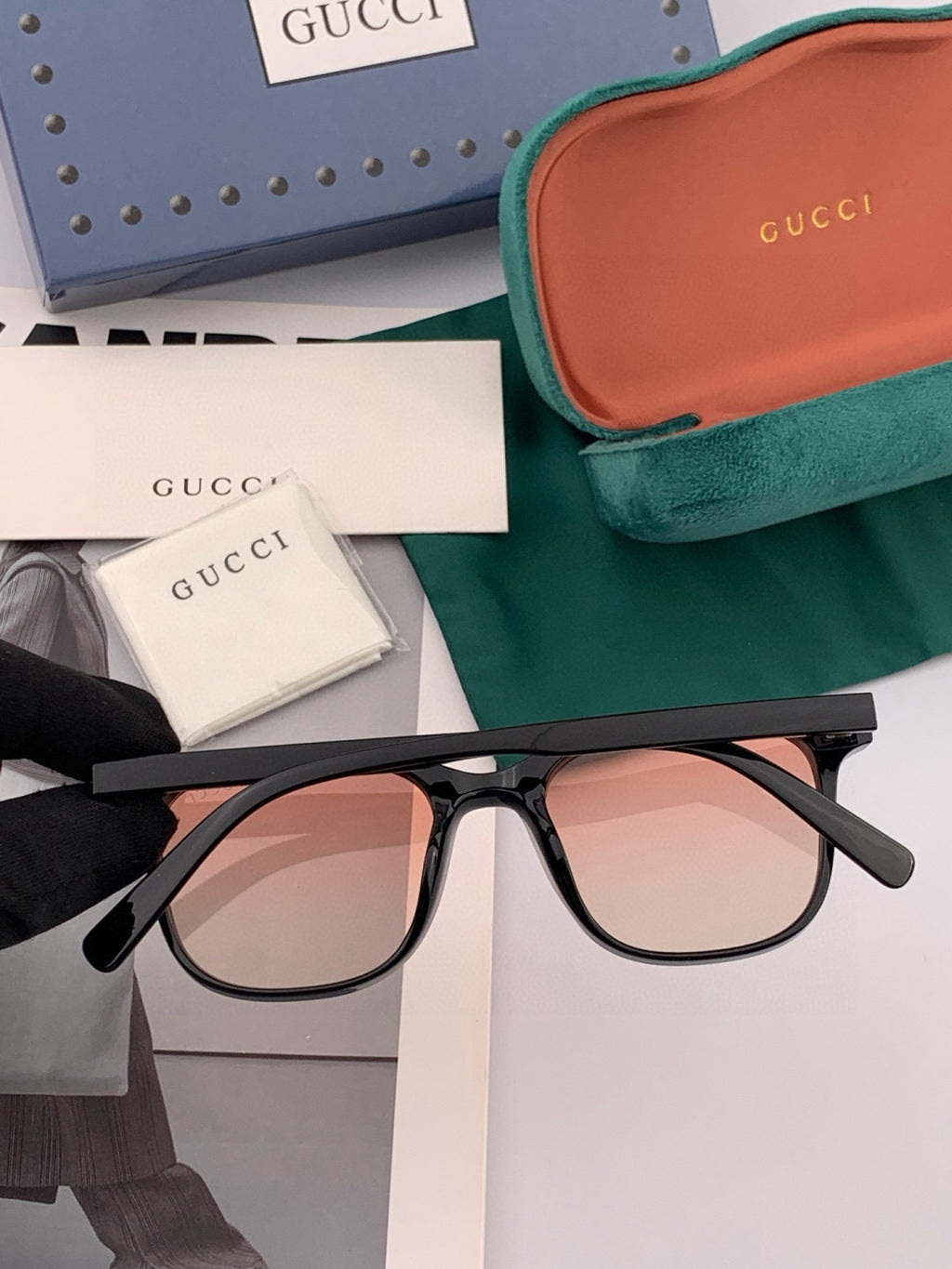 Gucci G3902 Polarized Square Gold Lens Sunglasses for Men & Women - 398412 - detail image 5