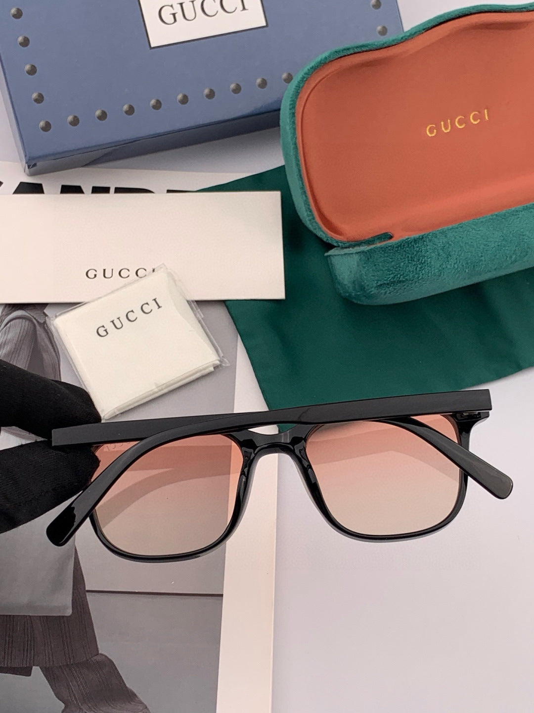 Gucci G3902 Polarized Square Gold Lens Sunglasses for Men & Women - 398412 - detail image 5