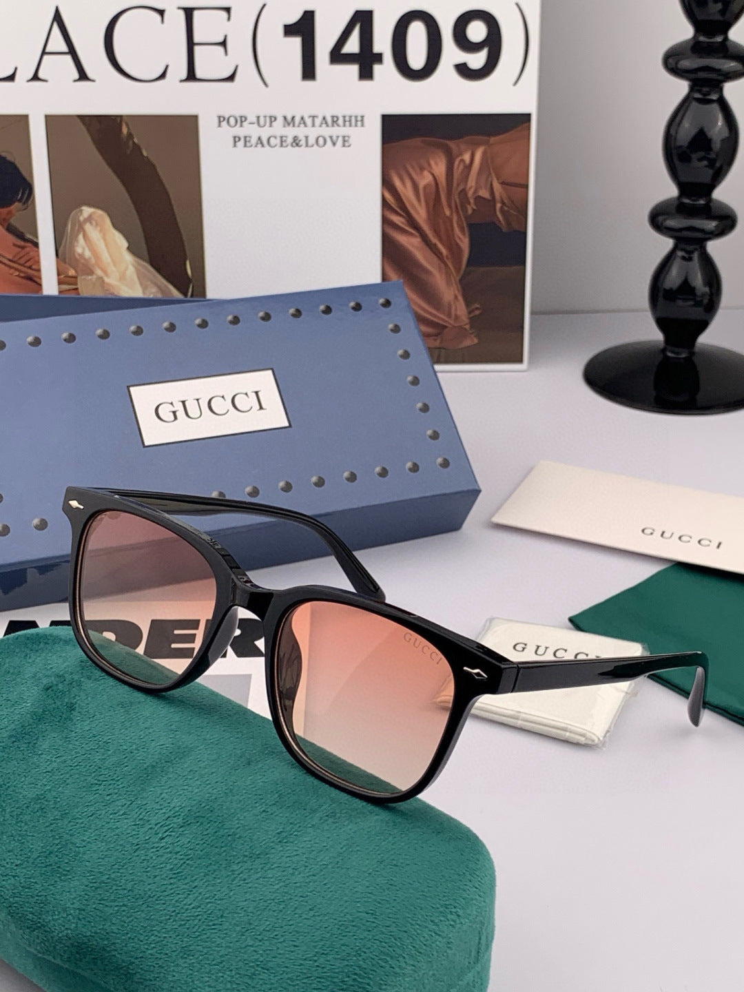 Gucci G3902 Polarized Square Gold Lens Sunglasses for Men & Women - 398412 - detail image 3