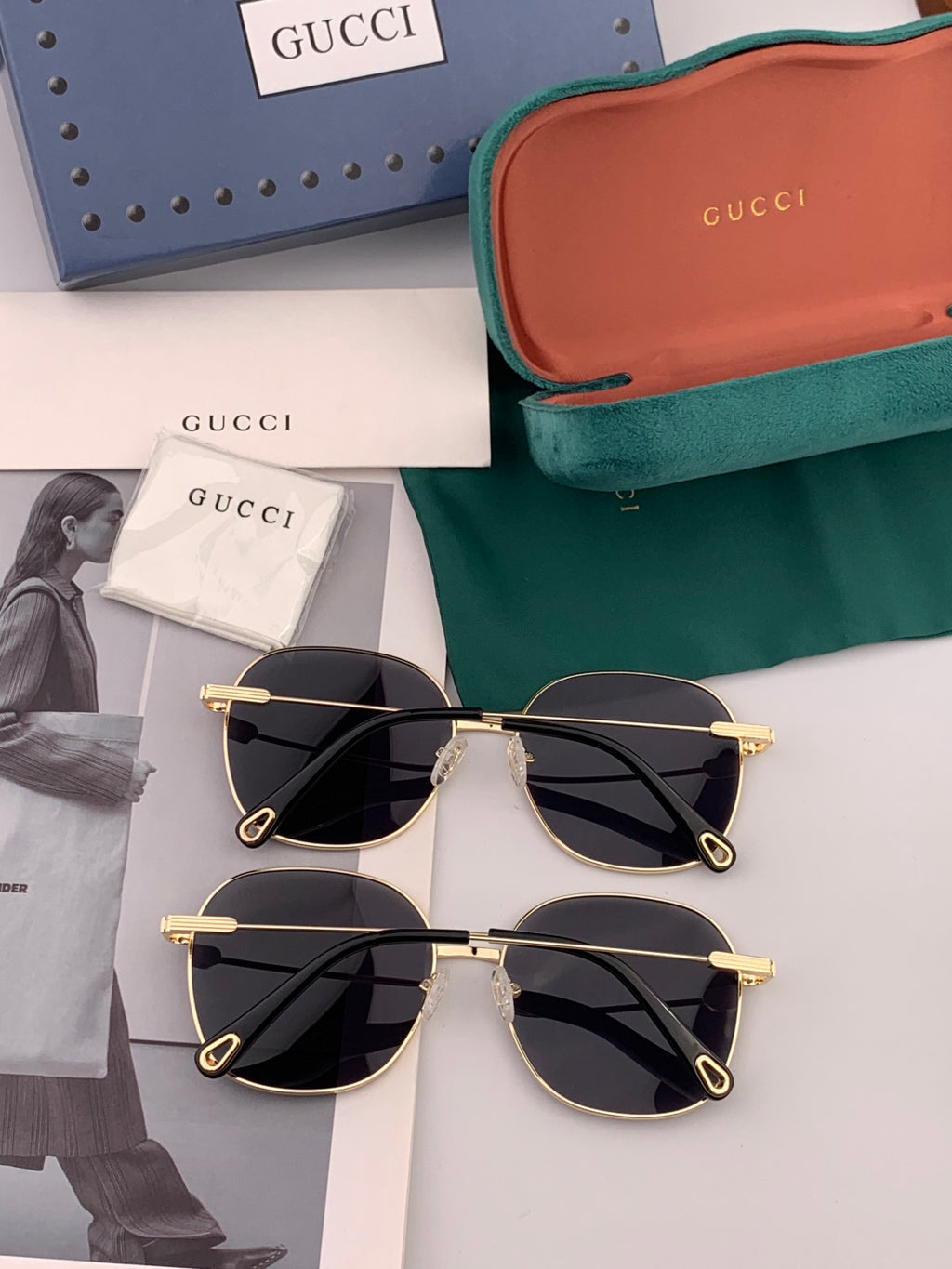 Gucci G35810 Polarized Acetate Round Gold Lens Sunglasses for Men & W - 398413 - detail image 4