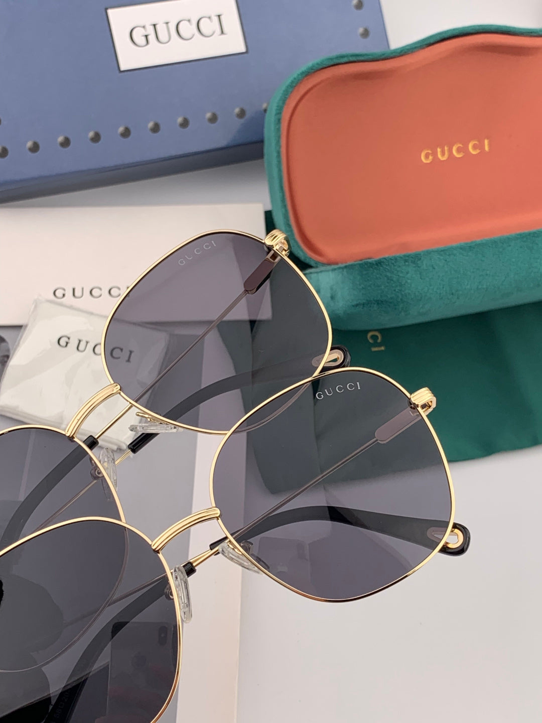 Gucci G35810 Polarized Acetate Round Gold Lens Sunglasses for Men & W - 398413 - detail image 3