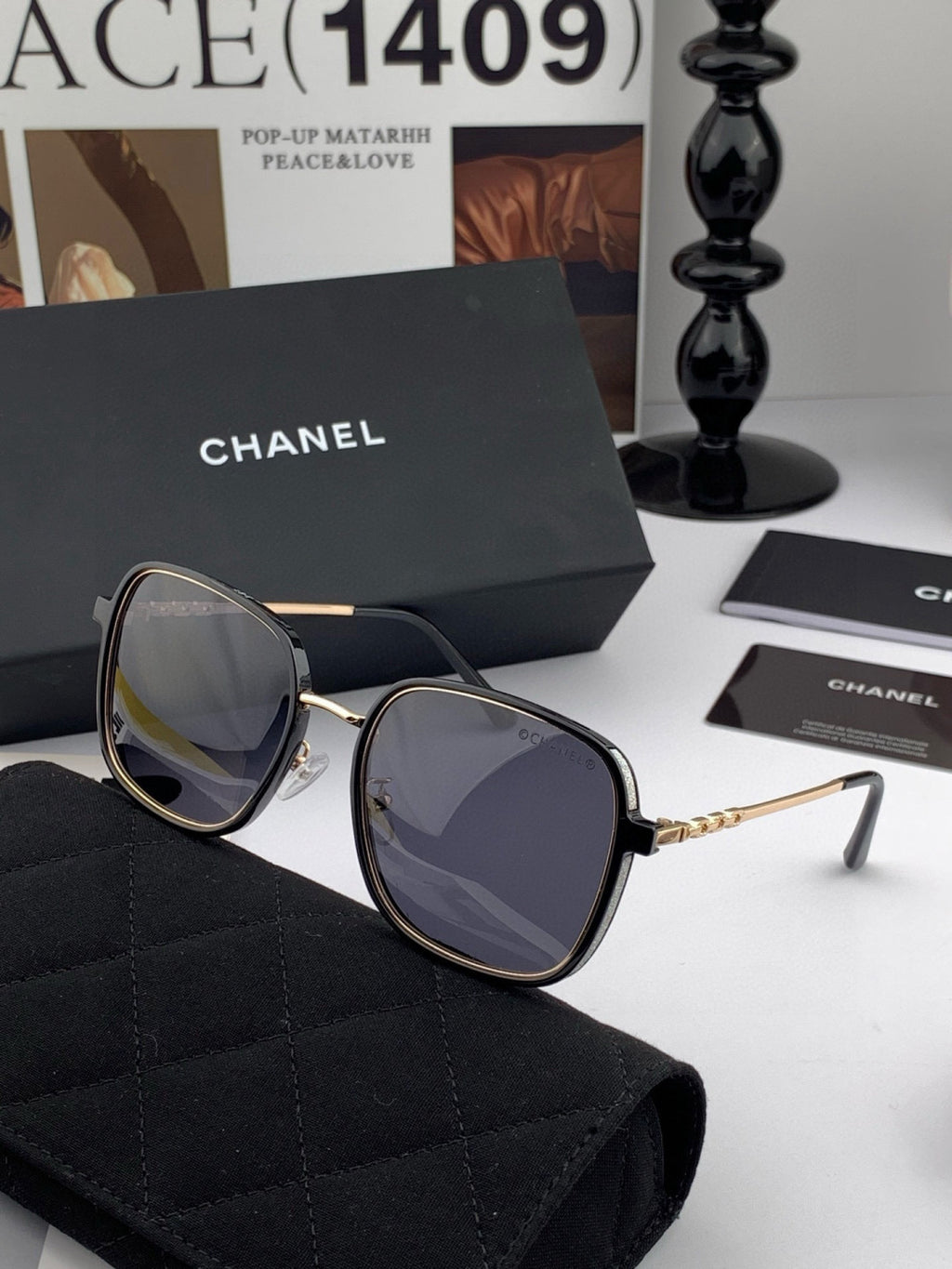 Chanel CH7827 Fashion Gold Lens Sunglasses for Men & Women - detail image 3