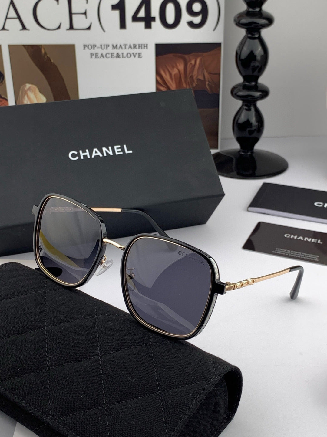 Chanel CH7827 Fashion Gold Lens Sunglasses for Men & Women - detail image 3