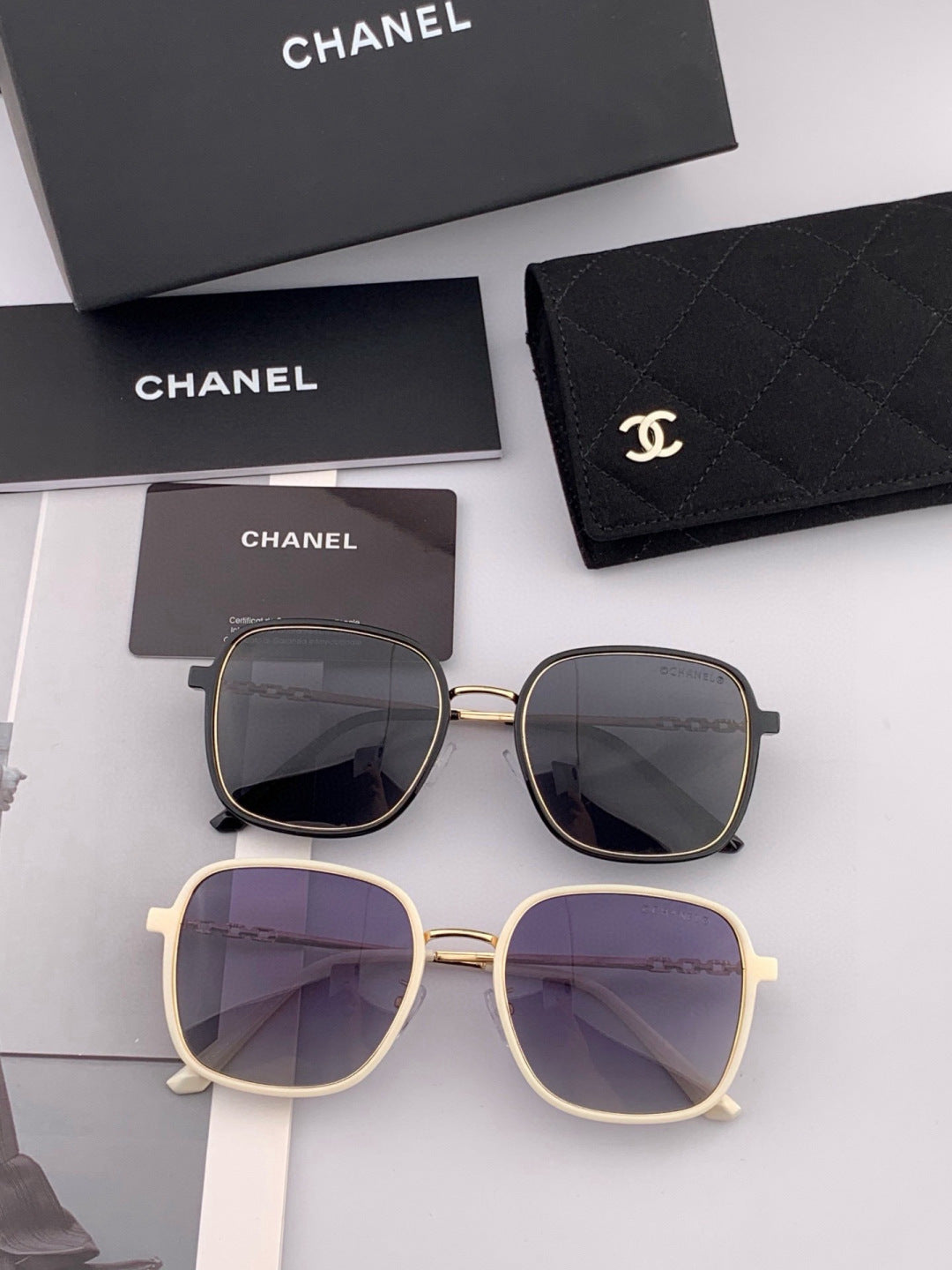 Chanel CH7827 Fashion Gold Lens Sunglasses for Men & Women - detail image 6