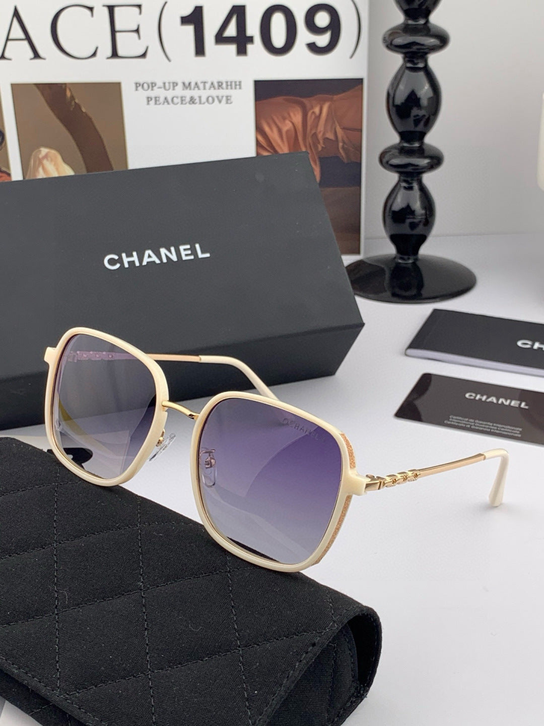 Chanel CH7827 Fashion Gold Lens Sunglasses for Men & Women - detail image 4