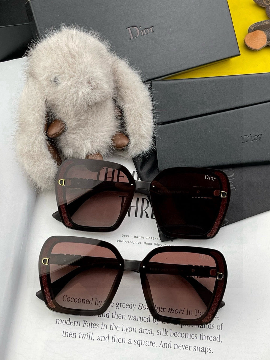 Dior CD3290 Polarized Square Black Lens Sunglasses for Women - 398692 - detail image 7