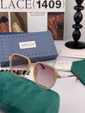 Gucci G2220 Polarized Square Gold Lens Sunglasses for Men & Women - 398404