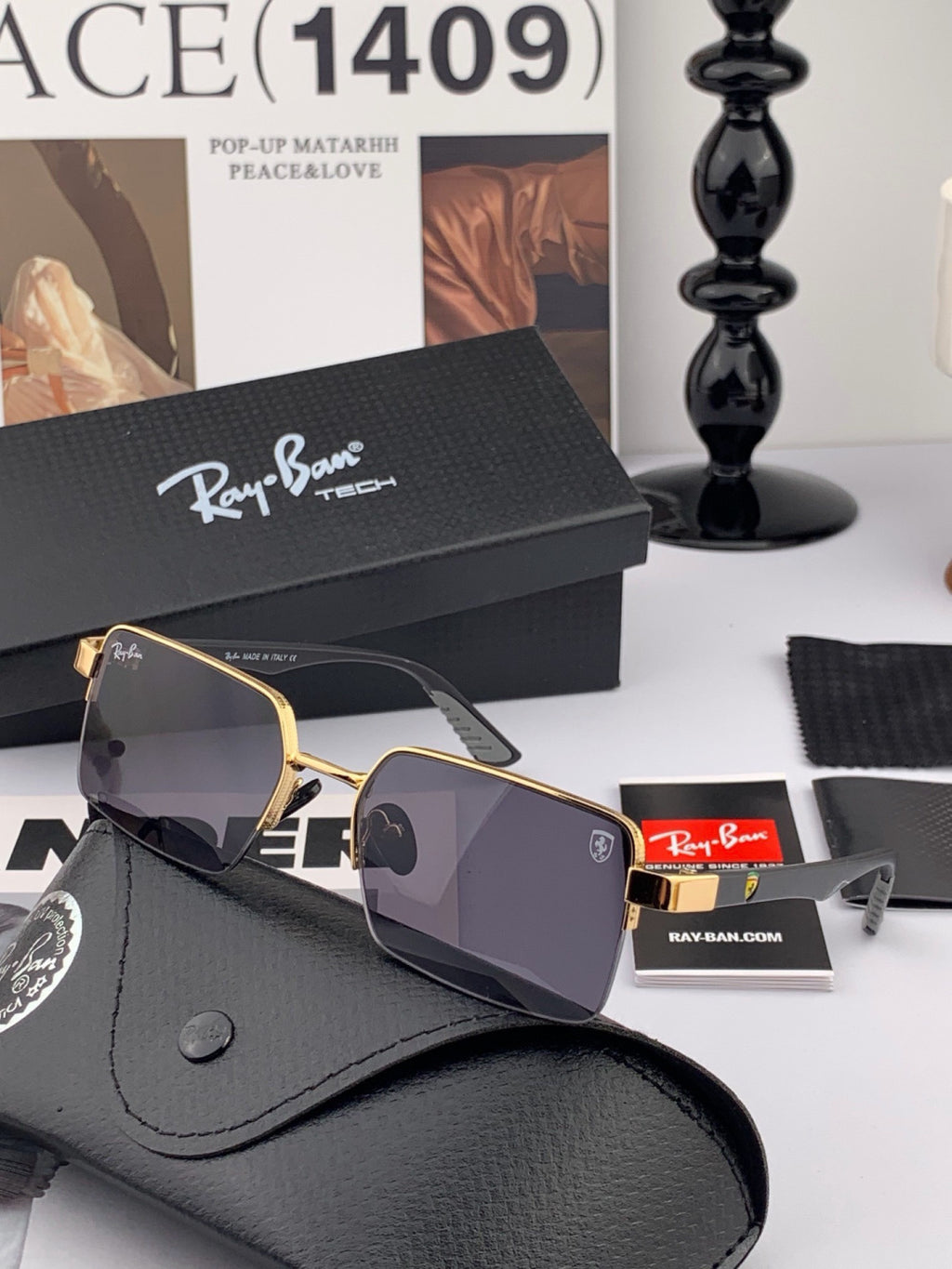Gucci G2220 Polarized Square Gold Lens Sunglasses for Men & Women - 398406