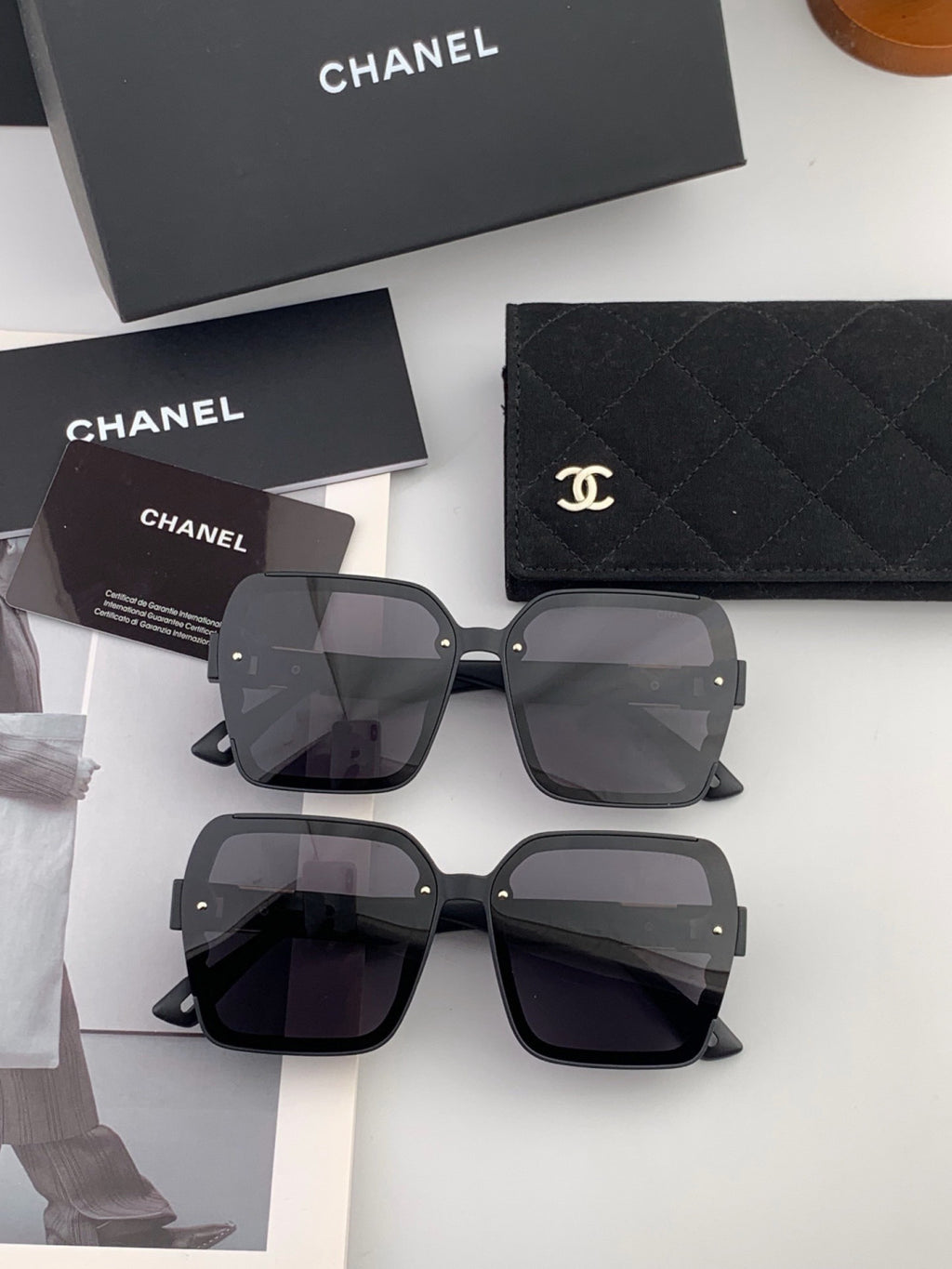 Chanel CH1855 Polarized Square Black Lens Sunglasses for Women - detail image 6