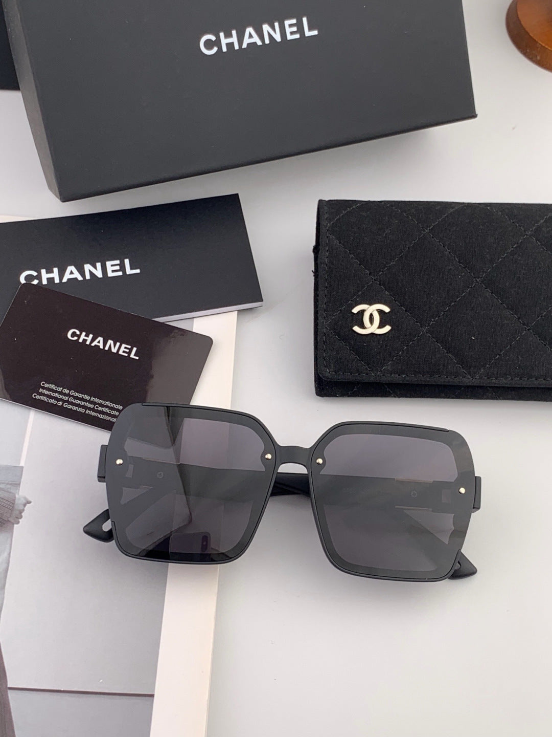 Chanel CH1855 Polarized Square Black Lens Sunglasses for Women