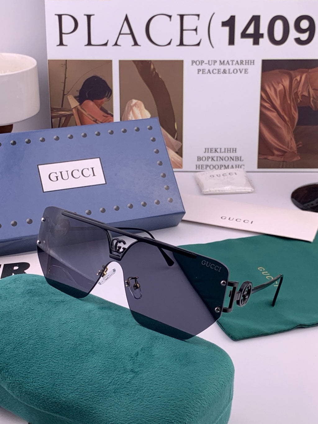Gucci G31753 Aviator Black Lens Sunglasses for Men & Women - 398382 - detail image 5