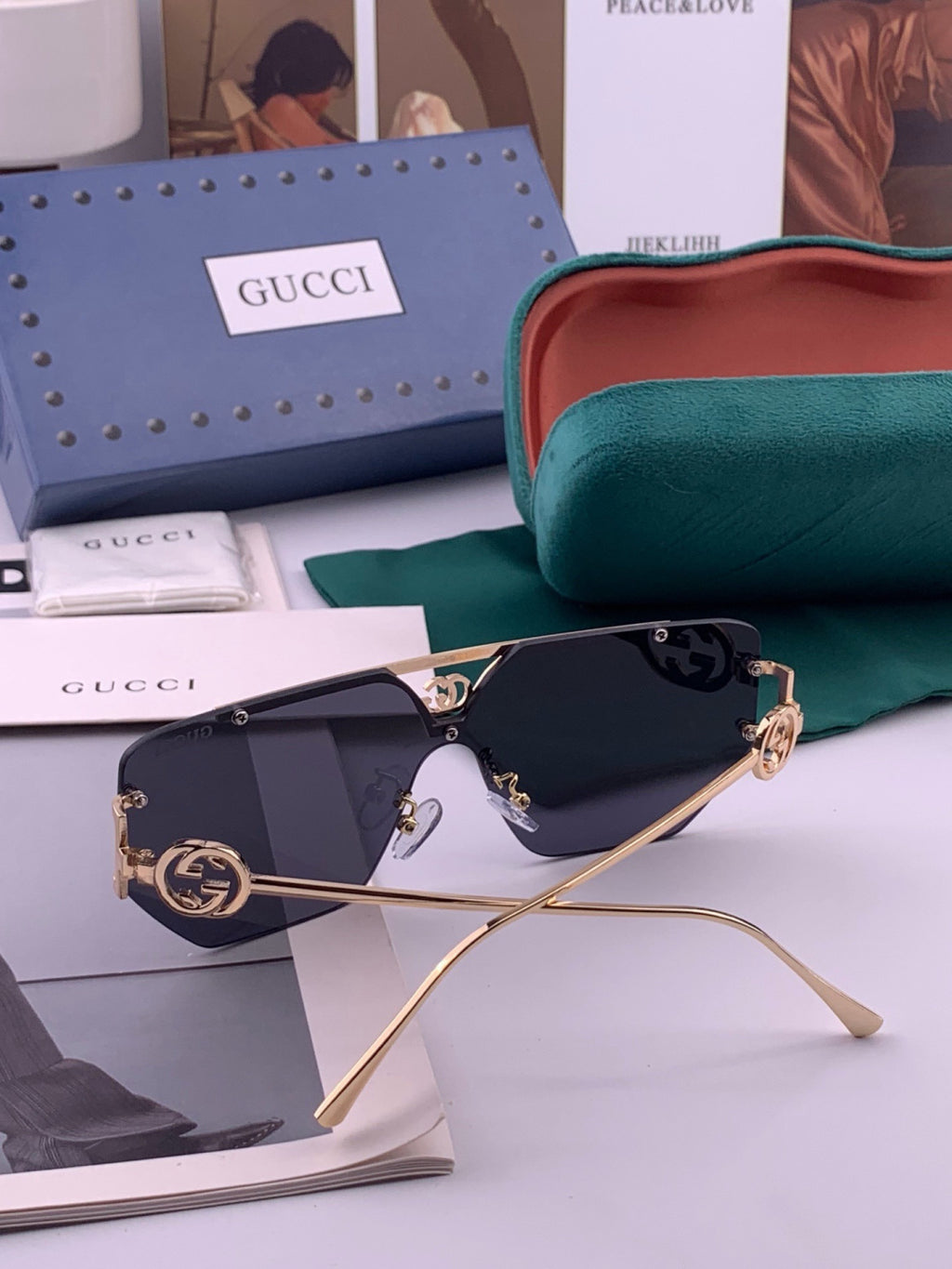 Gucci G31753 Aviator Black Lens Sunglasses for Men & Women - 398382 - detail image 7