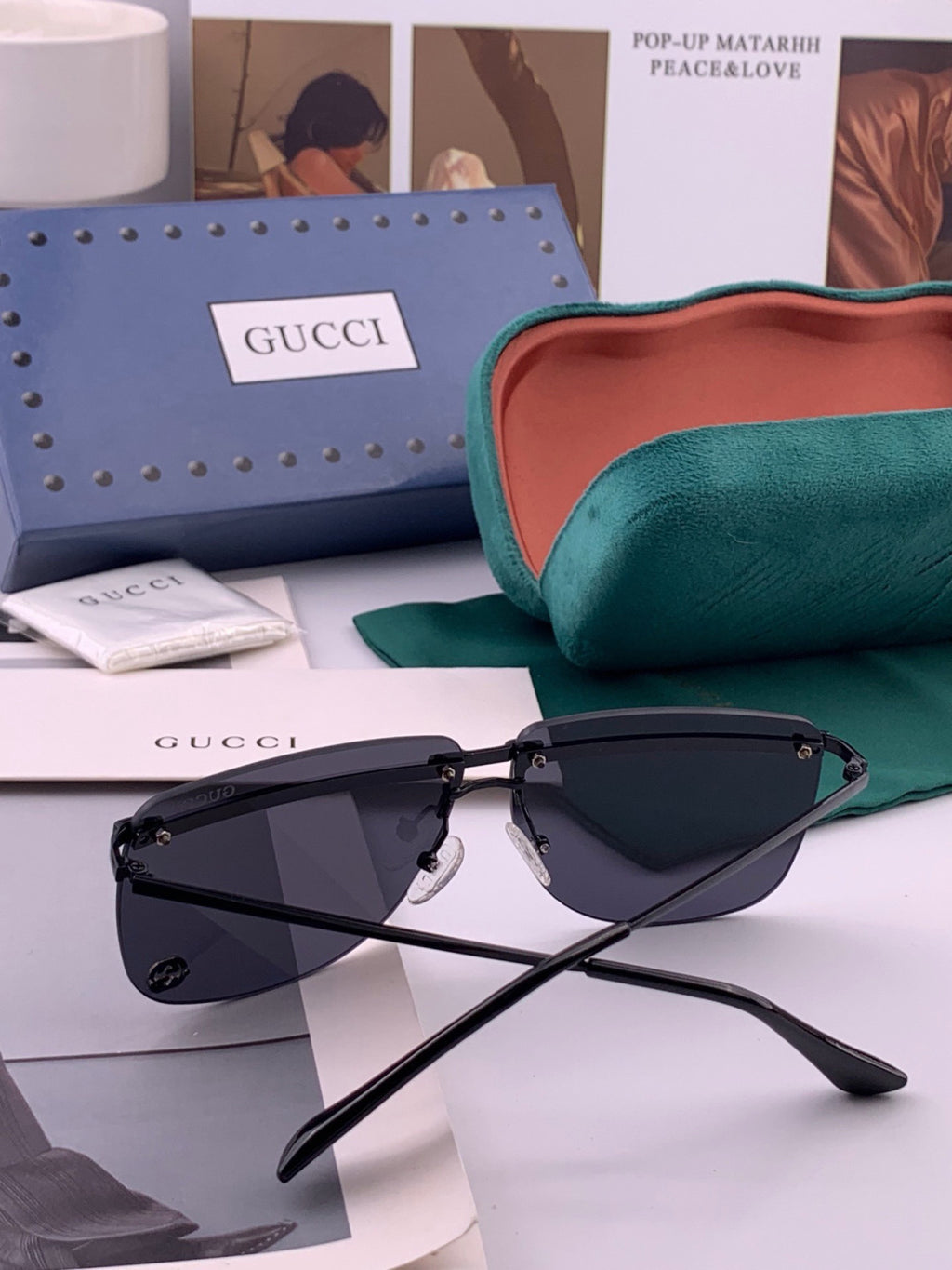Gucci G7801 Aviator Black Lens Sunglasses for Men & Women - 398383 - detail image 7
