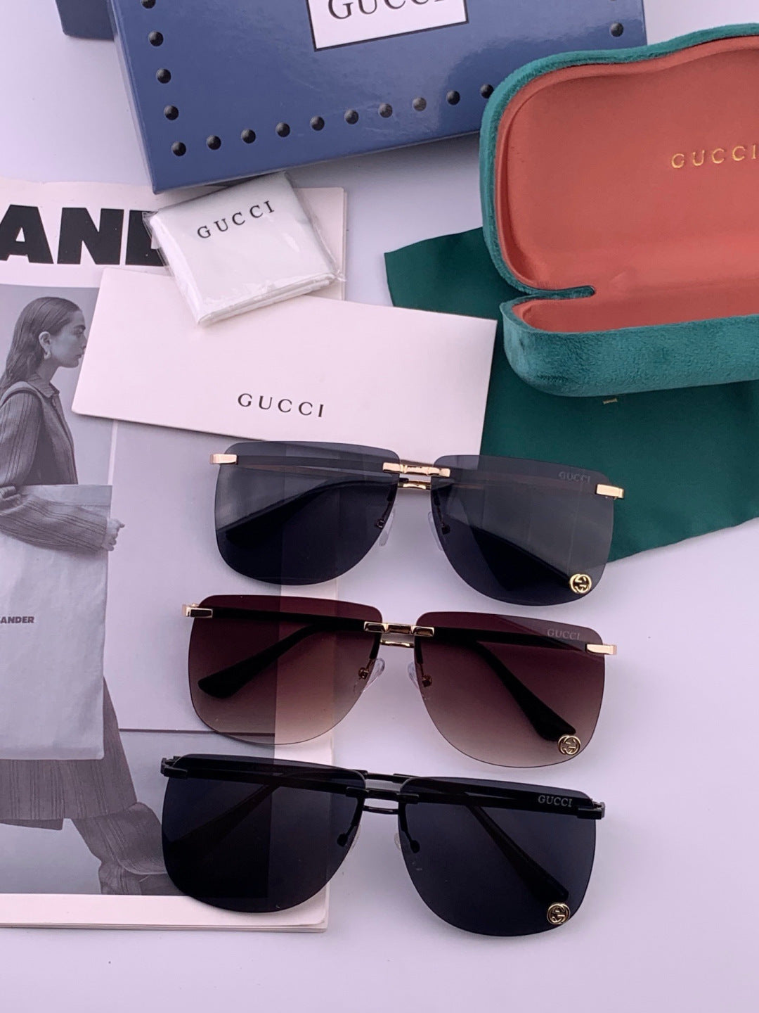 Gucci G7801 Aviator Black Lens Sunglasses for Men & Women - 398383 - detail image 8