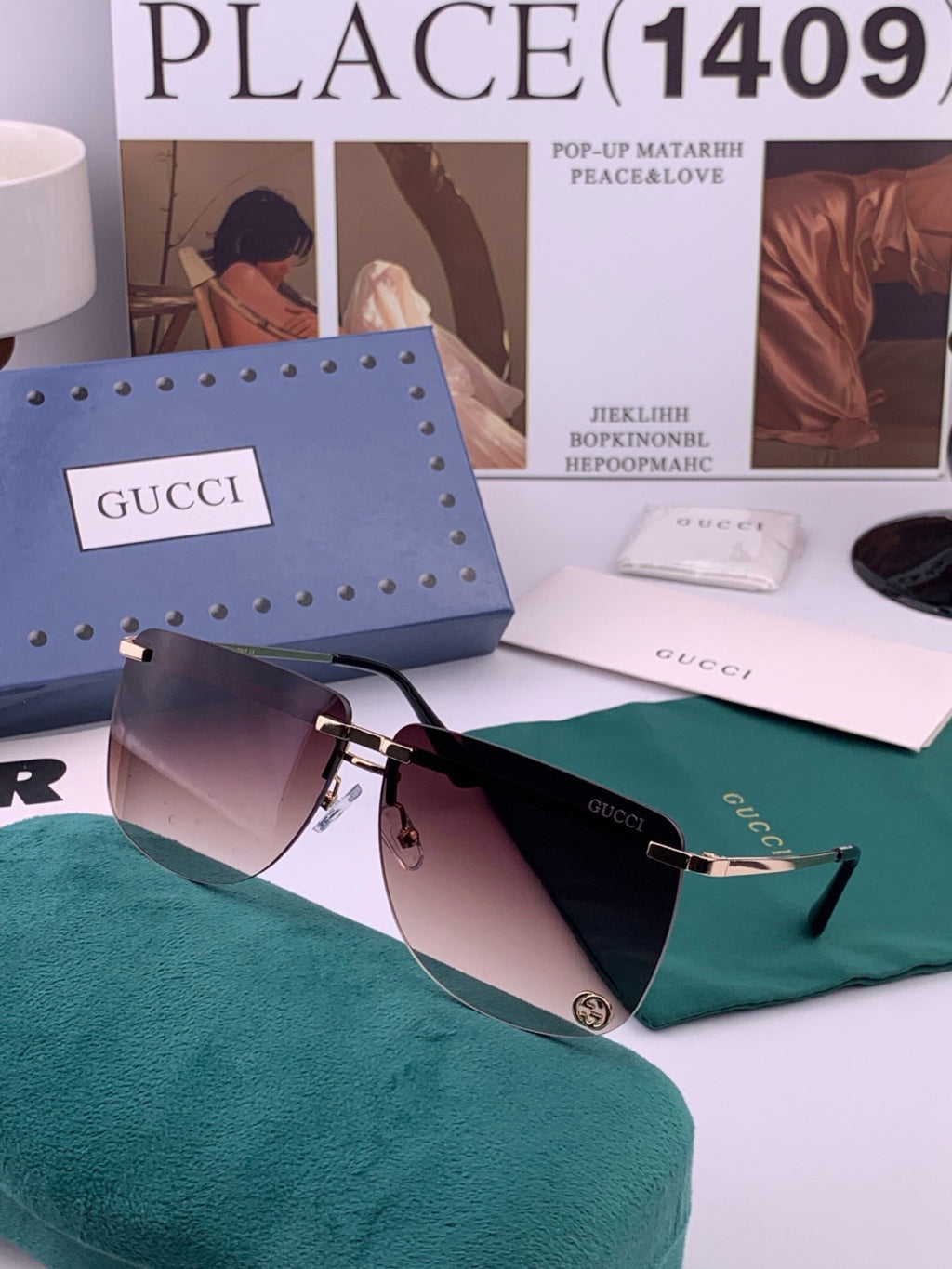 Gucci G7801 Aviator Black Lens Sunglasses for Men & Women - 398383 - detail image 5