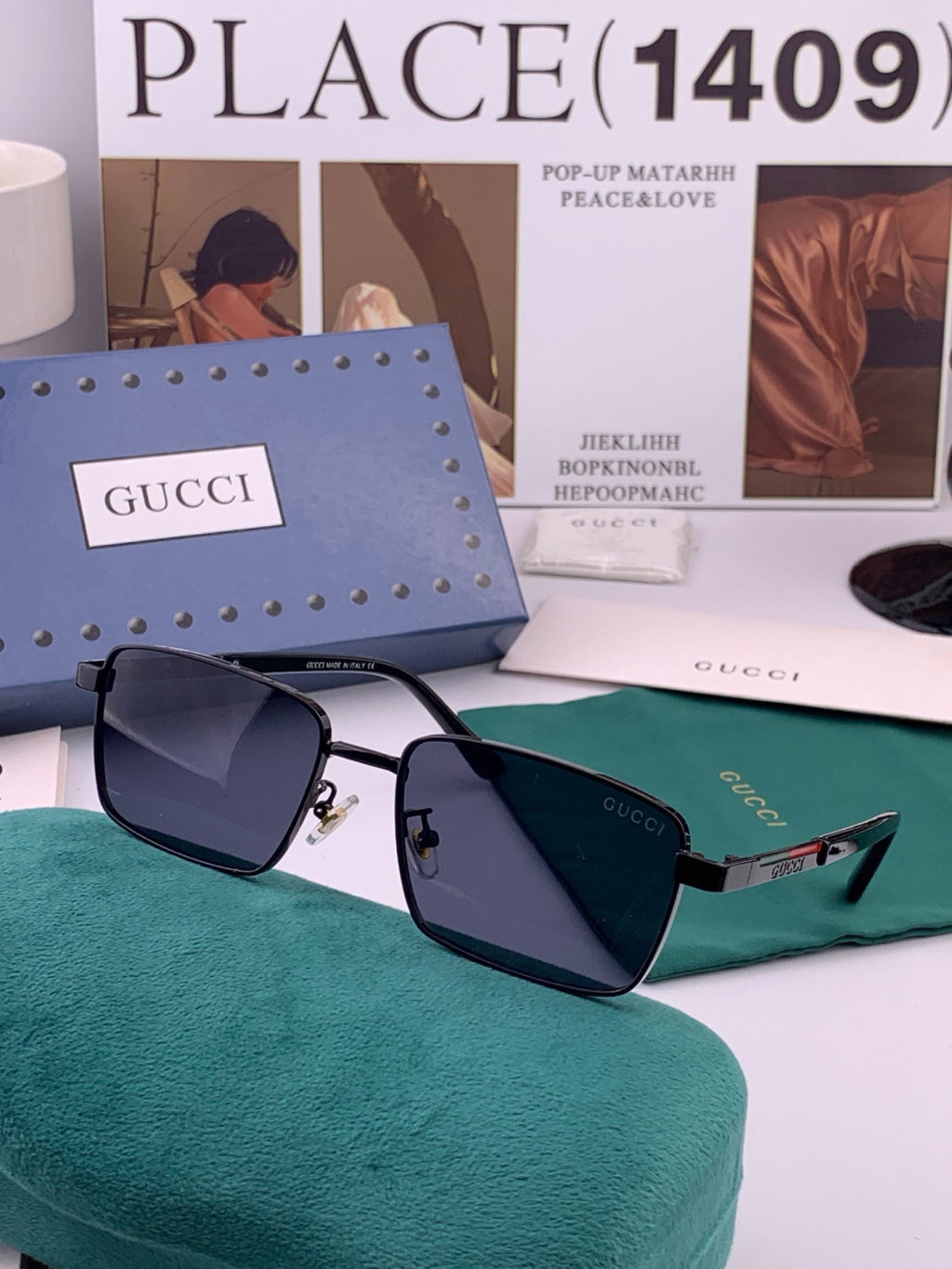 Gucci G6906 Aviator Black Lens Sunglasses for Men & Women - 398384 - detail image 2