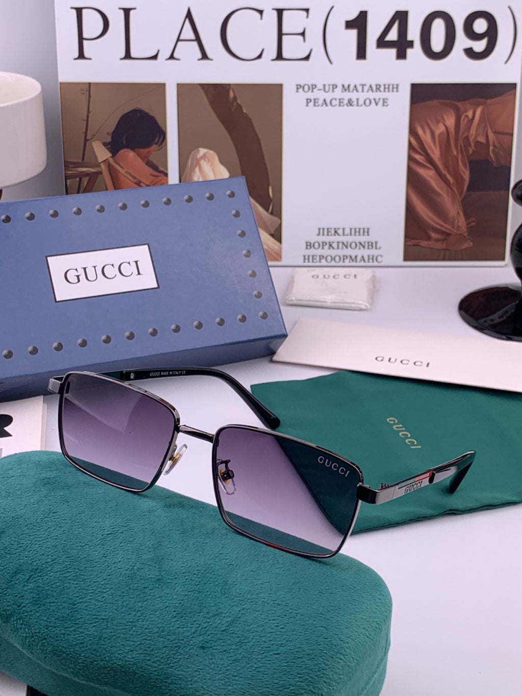 Gucci G6906 Aviator Black Lens Sunglasses for Men & Women - 398384 - detail image 3