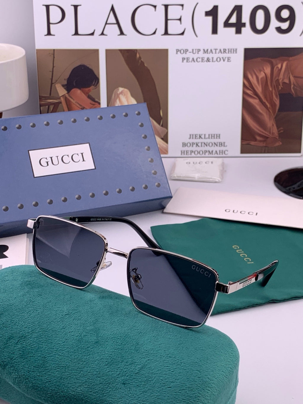 Gucci G6906 Aviator Black Lens Sunglasses for Men & Women - 398384 - detail image 4