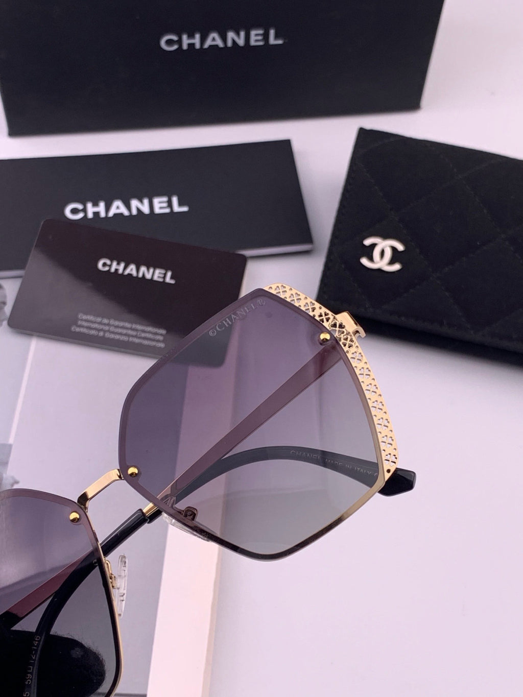 Chanel CH1791 Lightweight Rimless Gold Lens Sunglasses for Women - 398562 - detail image 3