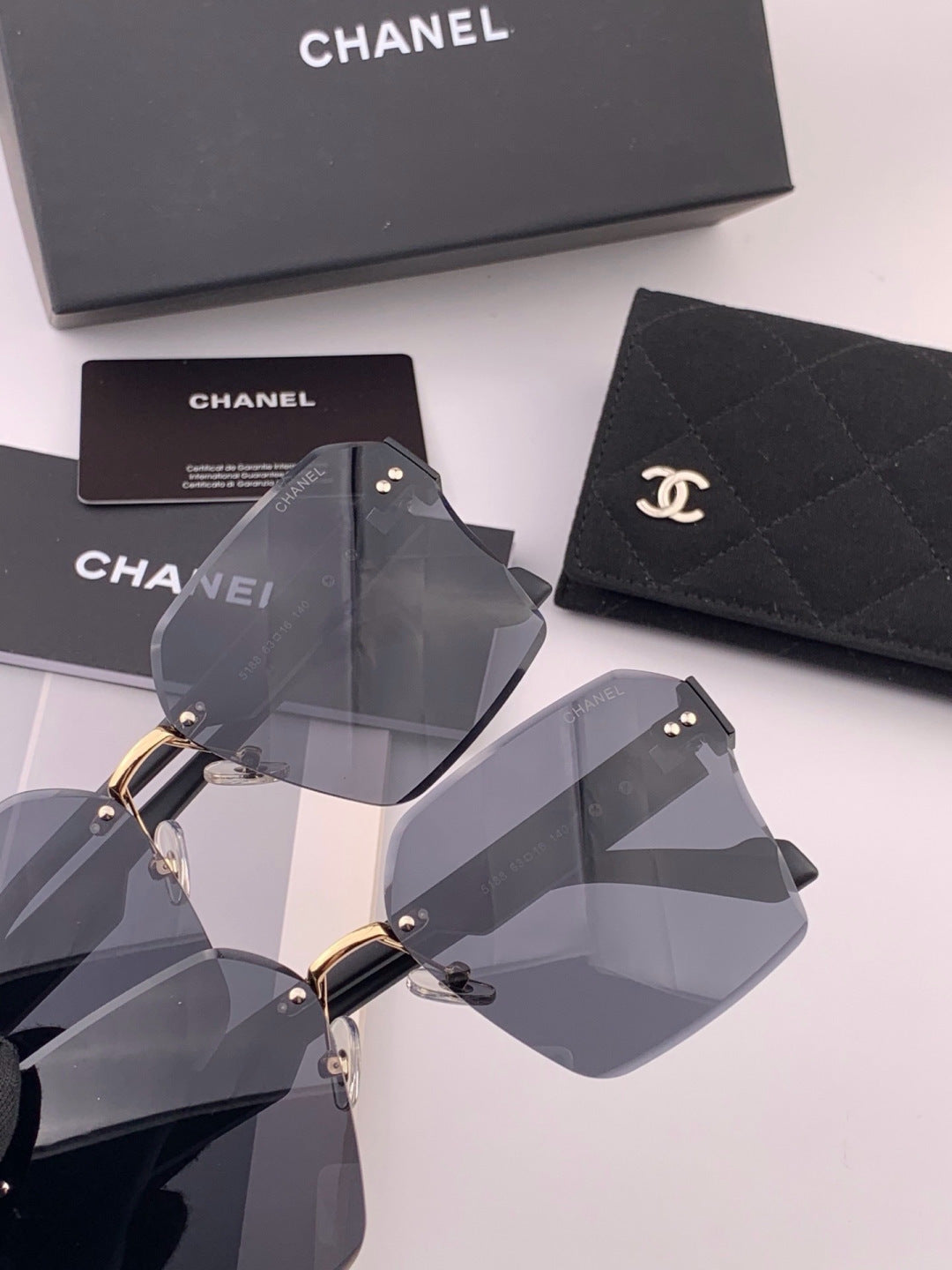 Chanel CH8851 Polarized Square Gold Lens Sunglasses for Women - 398564 - detail image 5