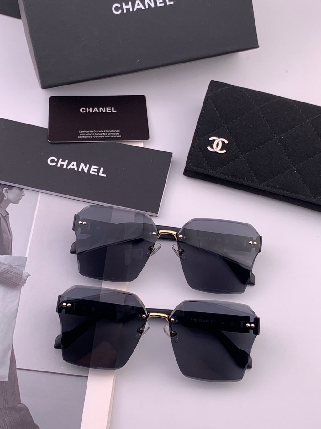Chanel CH8851 Polarized Square Gold Lens Sunglasses for Women - 398564 - detail image 7