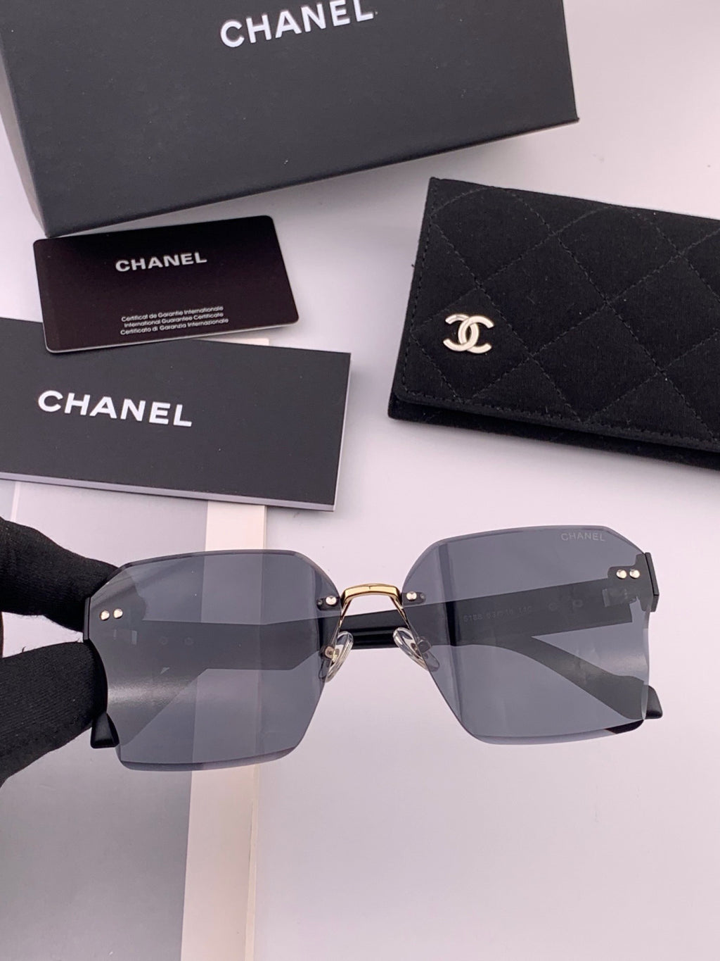 Chanel CH8851 Polarized Square Gold Lens Sunglasses for Women - 398564