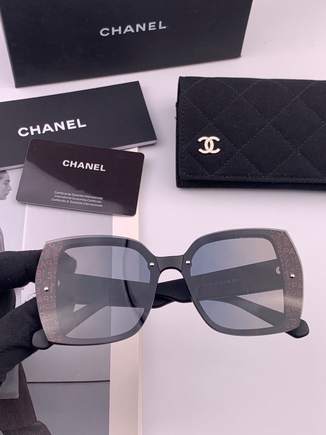 Chanel CH9813 Polarized Square Gold Lens Sunglasses for Women - 398565