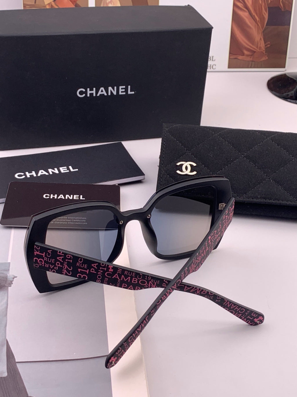 Chanel CH9813 Polarized Square Gold Lens Sunglasses for Women - 398565 - detail image 6