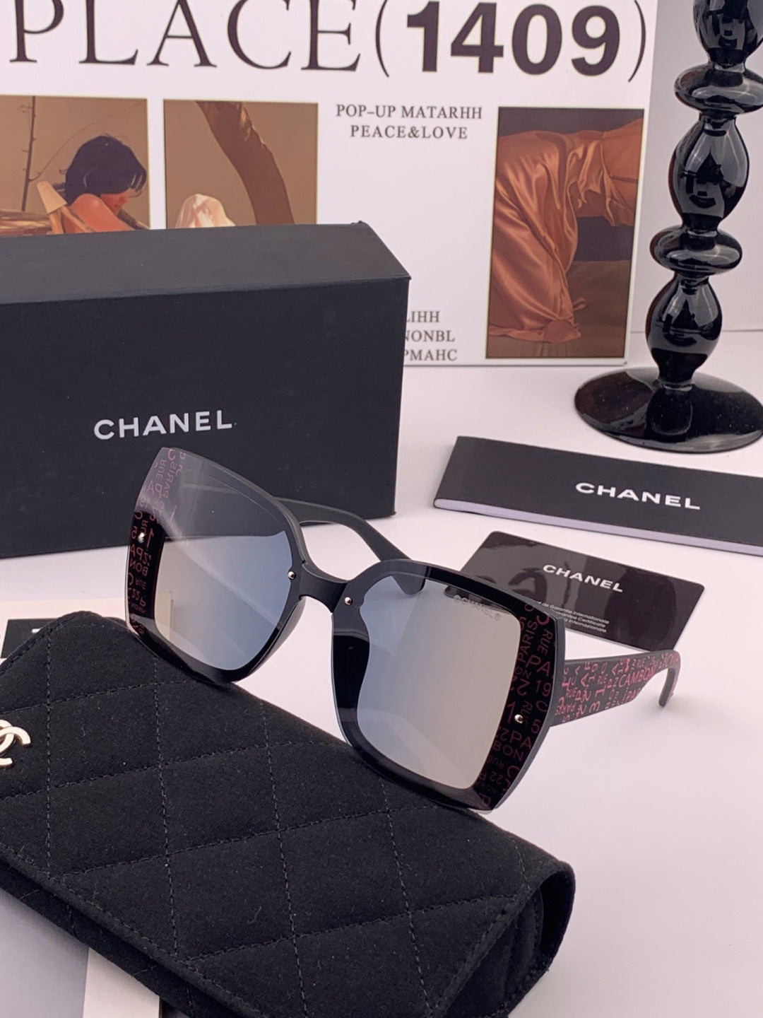 Chanel CH9813 Polarized Square Gold Lens Sunglasses for Women - 398565 - detail image 2